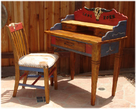 Longhorn saloon set desk and chair