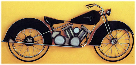 classic american bike metal wall sculpture