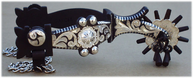 silver inlaid spurs