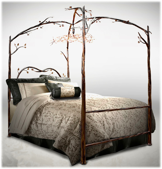 Enchanted forest beds stone country iron works Canopy Beds