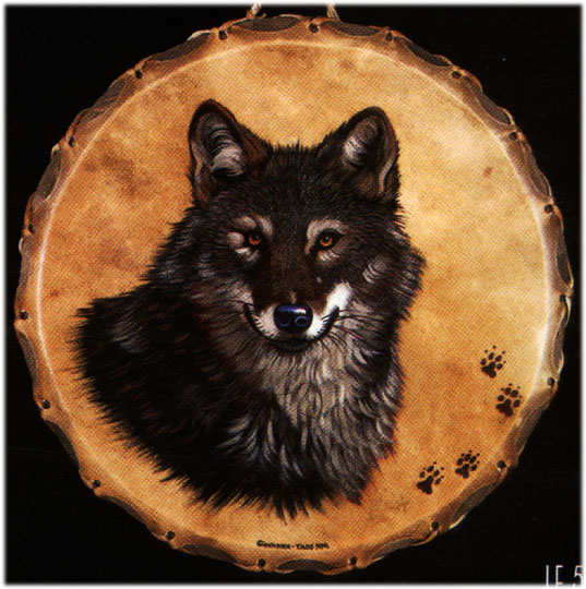traditional native american art wolf
